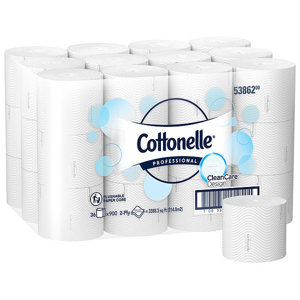 Kimberly-Clark Professional Paper Core High-Capacity Standard Toilet Paper, 2-Ply, White, (900 Sheets/Roll, 36 Rolls/Case) 53862