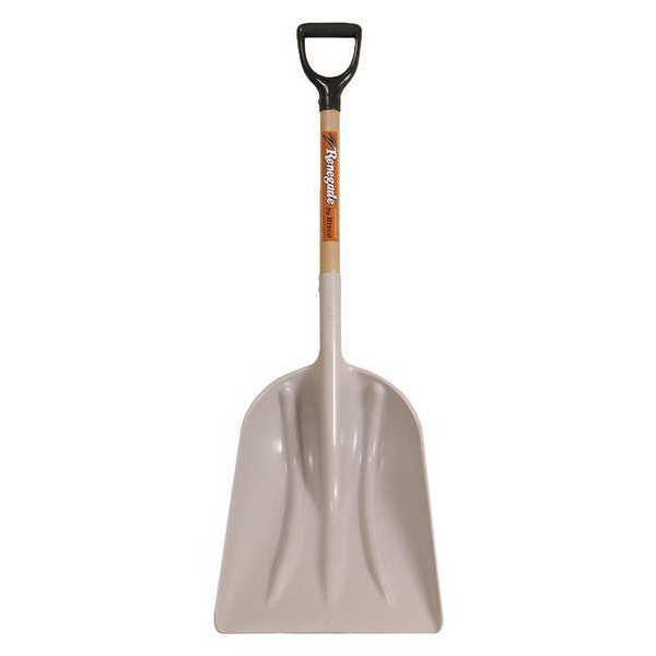 Hisco #12 Scoop Shovel, Plastic Blade, 26 in L Tan Wood Handle HINSS12D-W