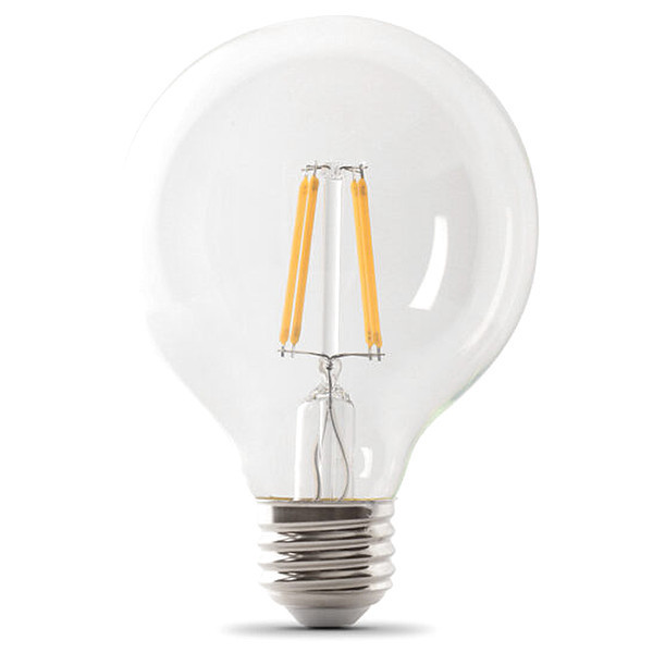 Feit Electric 2.5 W, Compact LED Bulb, White, G25, 2700K Temp. Clear, Dimmable BPG2525/927CA/FIL/RP