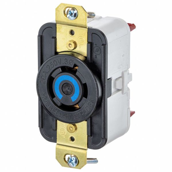 Hubbell HBL2420ST - Twist-Lock® EdgeConnect™ Receptacle with Spring Termination, 20A, 3P 250V, L15-20R, Black HBL2420ST
