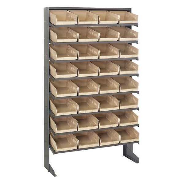 Quantum Storage Systems Steel Pick Rack, 36 in W x 60 in H x 12 in D, 8 Shelves, Gray QPRS-107IV