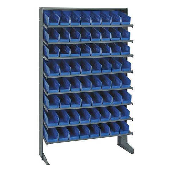 Quantum Storage Systems Steel Pick Rack, 36 in W x 60 in H x 12 in D, 8 Shelves, Blue QPRS-101BL