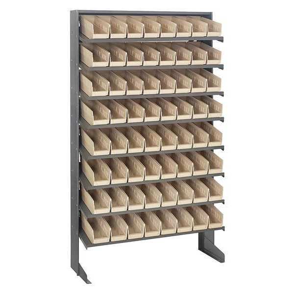 Quantum Storage Systems Steel Pick Rack, 36 in W x 60 in H x 12 in D, 8 Shelves, Ivory QPRS-101IV