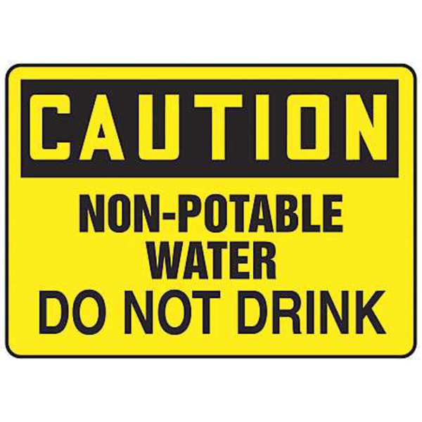 Accuform Caution Sign, 7X10", BK/YEL, PLSTC, ENG, Header Background Color: Black, MCHL633VP MCHL633VP