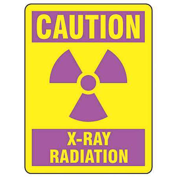 Accuform Caution Sign, 14 in H, 10 in W, Aluminum, Rectangle, MRAD702VA MRAD702VA