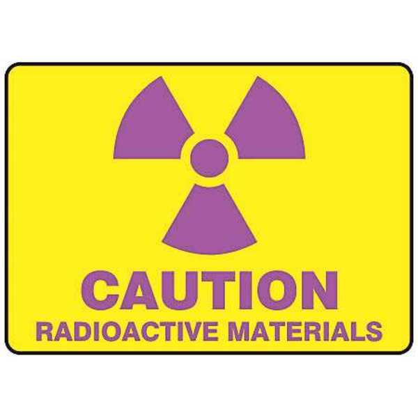 Accuform Caution Sign, 10 in H, 14 in W, Aluminum, Rectangle, MRAD502VA MRAD502VA