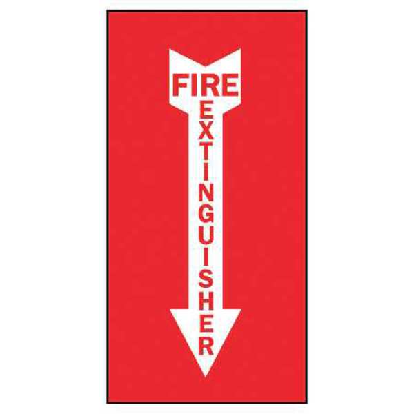 Accuform Fire Extinguisher Sign, 14 in Height, 5 in Width, Aluminum, Rectangle, English MFXG556VA
