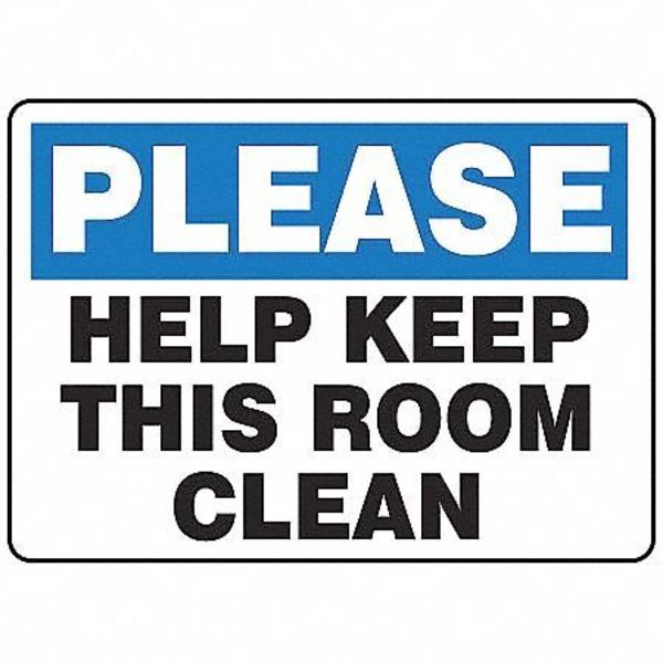 Accuform Housekeeping Sign, 7"X10", Plastic, Thickness: 0.055", MHSK935VP MHSK935VP