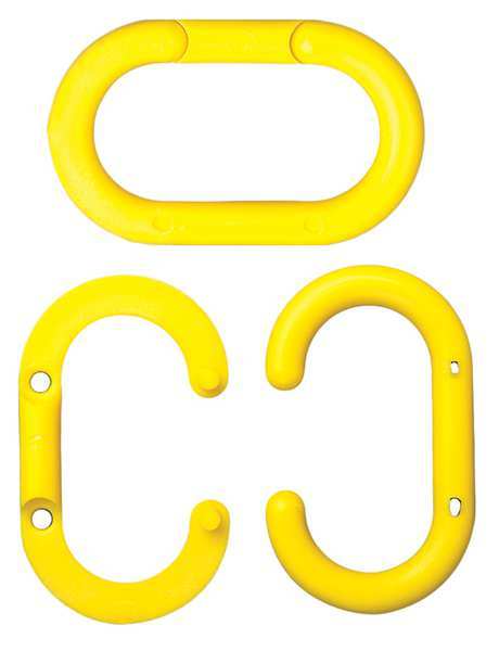 Zoro Select 2" Master Link - Yellow, Acetal, 10 pk 50702-10
