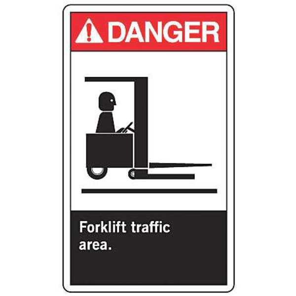 Accuform Danger Sign, 10" H, 7" W, Plastic, Rectangle, English, MVHR018VP MVHR018VP
