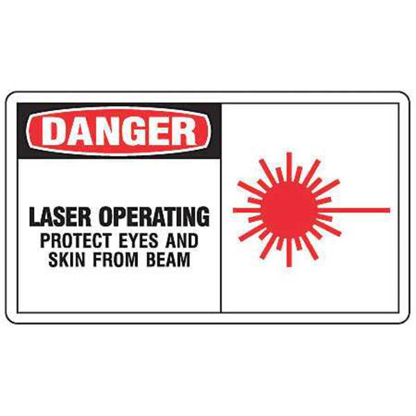 Accuform Danger Sign, 7 in H, 10 in W, Plastic, Rectangle, MRAD017VP MRAD017VP