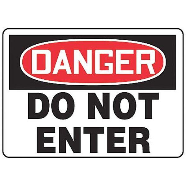 Accuform Danger Sign, 10 in Height, 14 in Width, Plastic, Rectangle, English MADM139VP