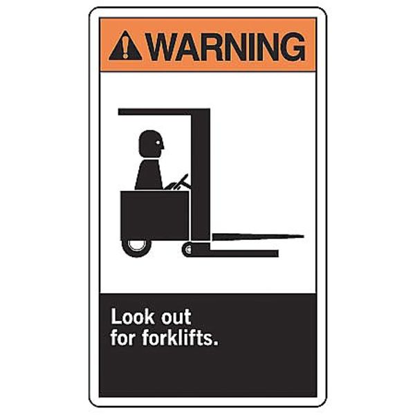 Accuform Warning Sign, 14" H, 10" W, Plastic, Rectangle, English, MRHR300VP MRHR300VP