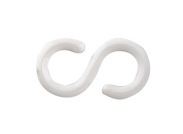 Mr. Chain 50301-10 S-Hook, 2 in, White, Acetal, PK10