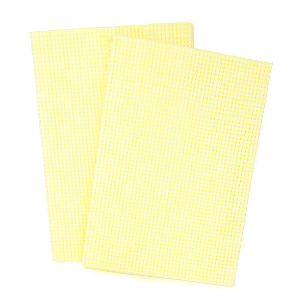 Hospeco Rayon Open Weave Shop Towels 13" x 21", Yellow N-F220QCY