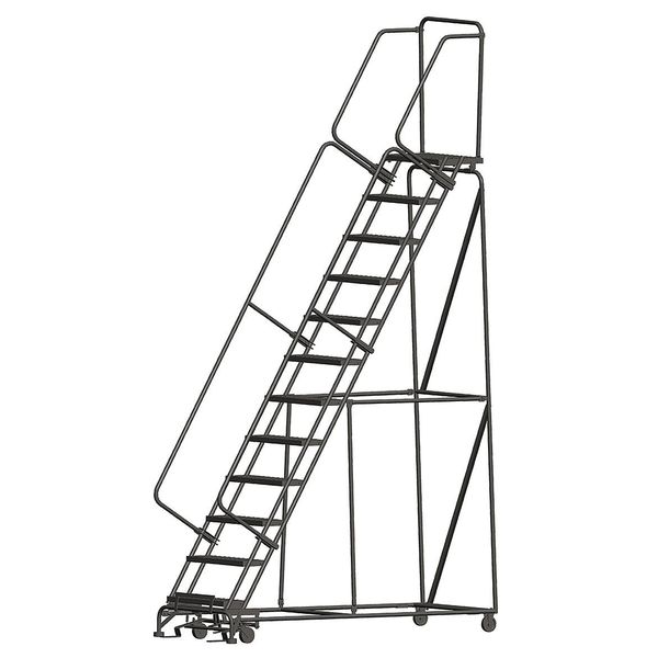 Ballymore 153 in H Steel Rolling Ladder, 12 Steps, 450 lb Load Capacity WA123214P