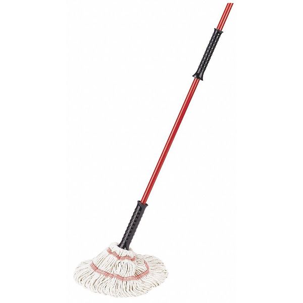 Libman String Wet Mop, 16 oz Dry Wt, Quick Change Connection, Looped-End, Red, Synthetic, PK4 988