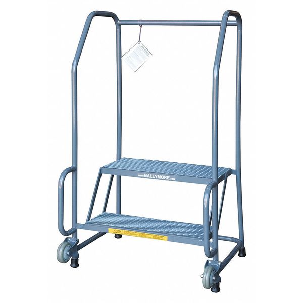 Ballymore 49 in H Steel Tilt and Roll Ladder, 2 Steps, 450 lb Load Capacity H226TRX GREY