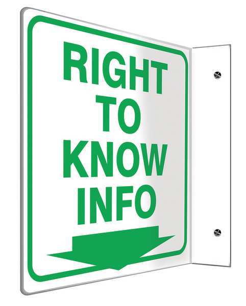 Accuform Sign, 8x8 ", Right To Know Info PSP482