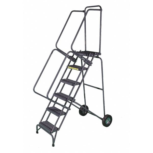 Ballymore 113 in H Steel Folding Rolling Ladder, 8 Steps, 350 lb Load Capacity FAWL-8-P