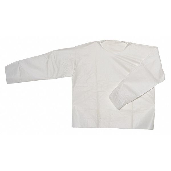 Zoro Select Disposable Collared Shirt, S, White SHIRT-KG-LS-SM