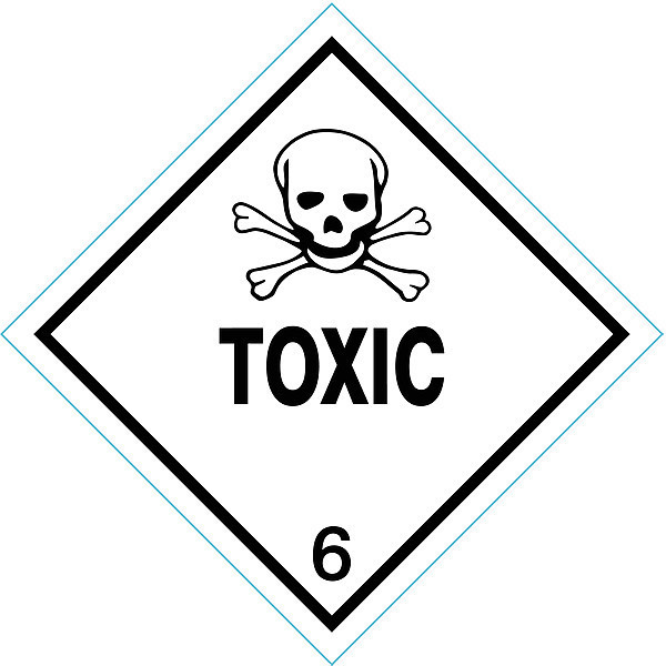 Zoro Select DOT Label, 4 In. H, Toxic, 4 In. W, PK250 8V073