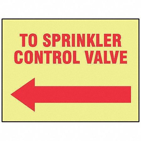 Accuform Fire Sprinkler Control Valve Sign, R/YEL MLFX527GF