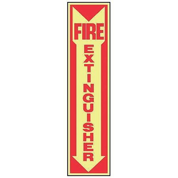 Accuform Fire Extinguisher Sign, 18X4", R/YEL, Width: 4" MFXG551GF