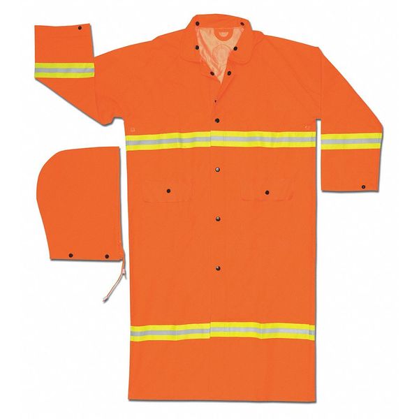 Mcr Safety Rain Coat Hood, Hi-Vis Orange, 3XL 201CRX3