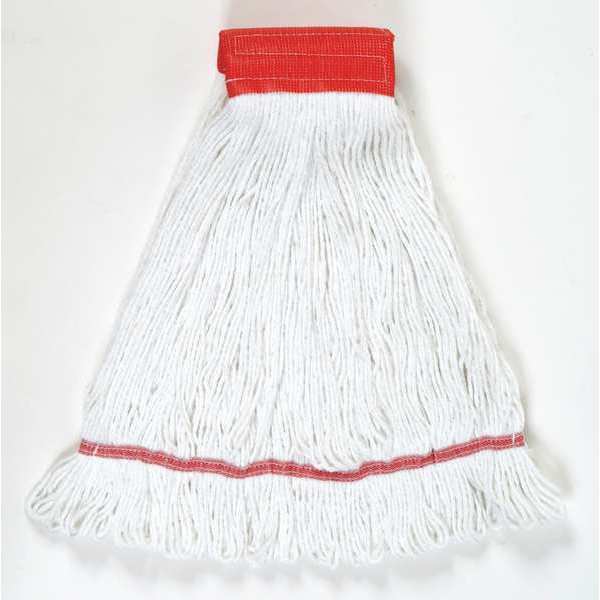 Odell 5 in String Wet Mop, 28 oz Dry Wt, Quick Change Connection, Looped-End, Green, PET 1200L/WHITE