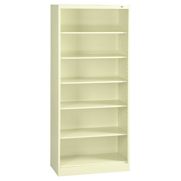 Tennsco 6-Shelf Bookcase, All Welded Steel 84"x36" Champagne/Putty BC18-84 PUTTY