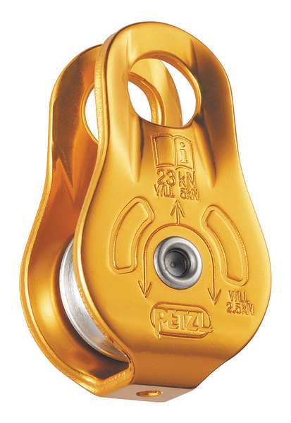 Petzl Pulley with Fixed Point, Aluminum, Yellow P05W