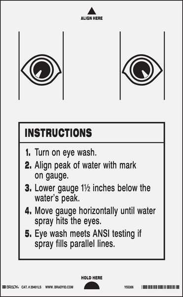 Brady Eyewash Tester, Clear 2940LS