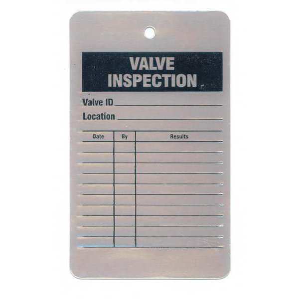 See All Industries Inspection Tag, 5 x 3 In, Al, PK25 TUF-VALV