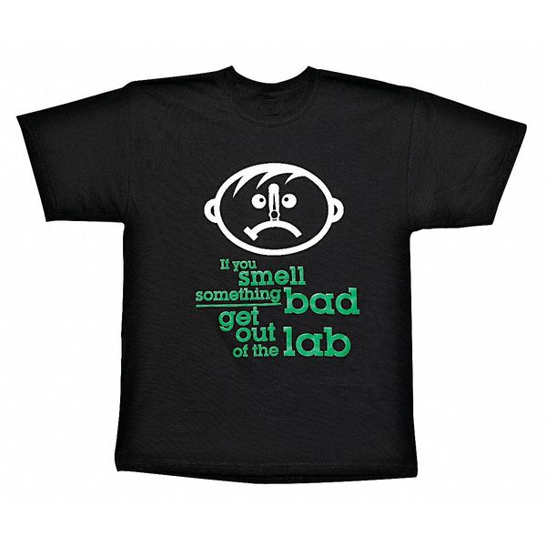 Lab Safety Supply T-Shirt, Black, XL 6FWF5
