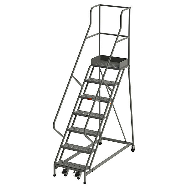 Ega 106 in H Steel Rolling Ladder, 7 Steps, 450 lb Load Capacity CA-Z036