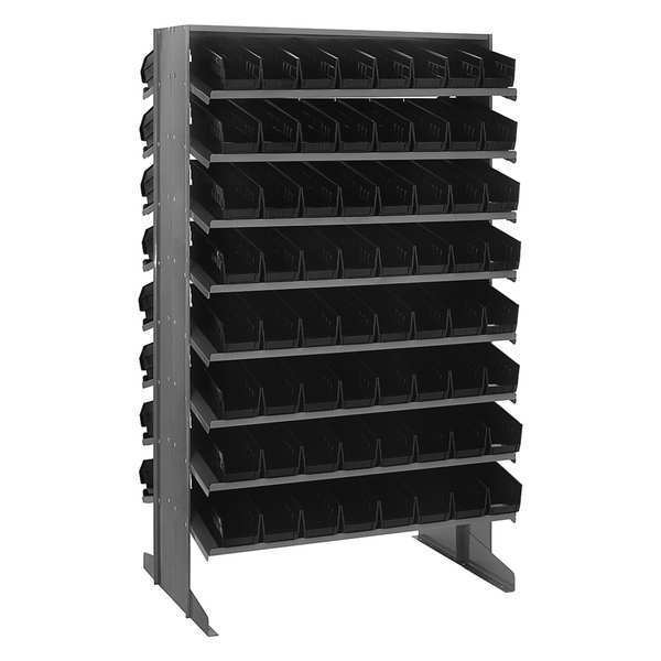 Quantum Storage Systems Steel Pick Rack, 36 in W x 60 in H x 24 in D, 16 Shelves, Black QPRD-101BK