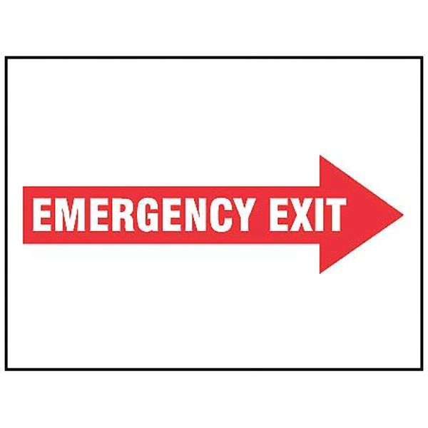 Accuform Exit Sign, Emergency Exit, 7"X10 MEXT559VP