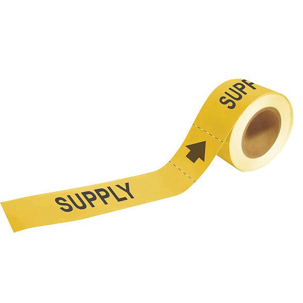 Brady Pipe Marker, Supply, 2 In.H, 73934 73934