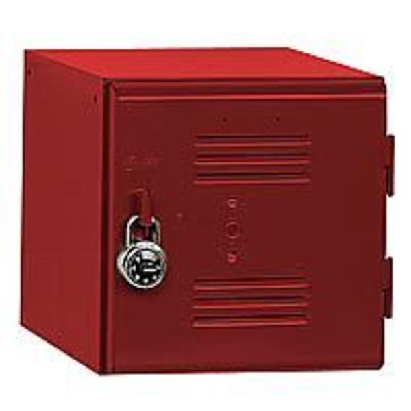 Equipto Box Locker, 12 in W, 12 in D, 12 in H, (1) Tier, (1) Wide, Cherry Red 121212 RED