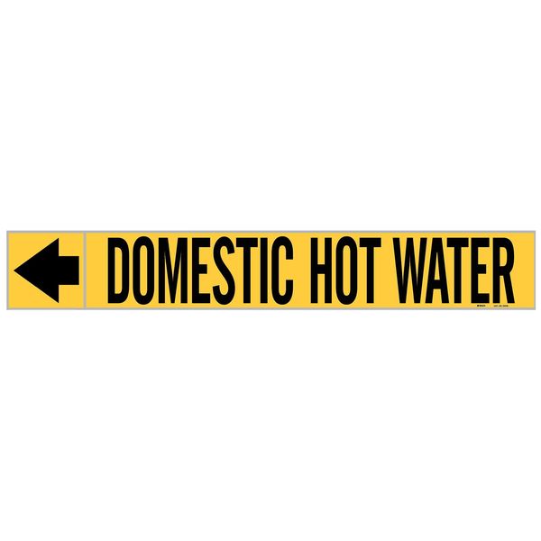 Brady Pipe Marker, Domestic Hot Water, 1 In.H 20426