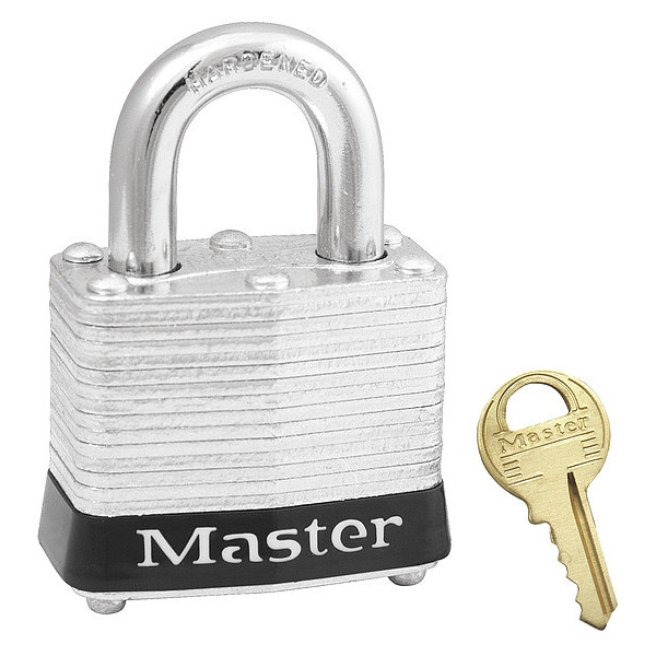 Master Lock Lockout Padlock, KD, Black, 1-1/4"H 3BLK