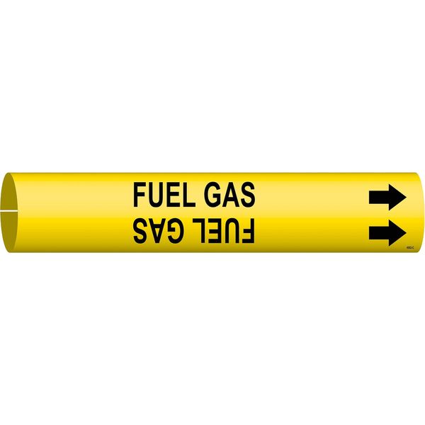 Brady Pipe Marker, Fuel Gas, Y, 2-1/2 to3-7/8 In 4062-C