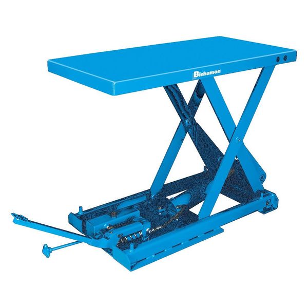 Bishamon Scissor Lift Table, Foot Control, 1650 lb. Cap, 20"W, 40"L X-75C