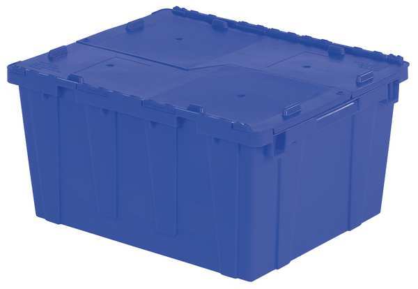 Orbis Blue Attached Lid Container, Plastic, 20.19 gal Volume Capacity FP261 Blue