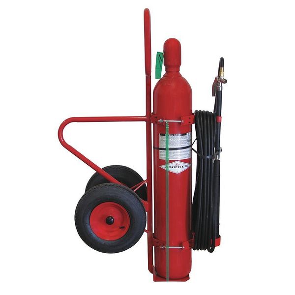 Amerex Wheeled Fire Extinguisher, 20B:C, Carbon Dioxide, 50 lb 333