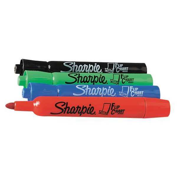 Sharpie Black, Blue, Red, Green Permanent Marker Set, Bullet Tip, 4 PK 22474