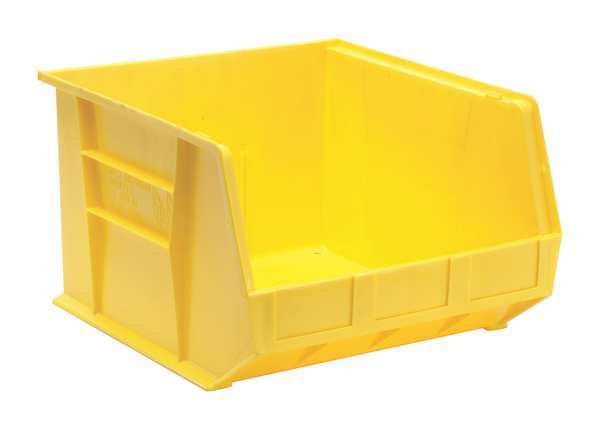 Quantum Storage Systems 75 lb Hang & Stack Storage Bin, Polypropylene, 16 1/2 in W, 11 in H, 18 in L, Yellow QUS270YL