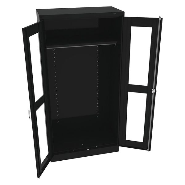 Tennsco 24 ga. ga. Steel Wardrobe Storage Cabinet, 36 in W, 72 in H CVD7114 BLACK