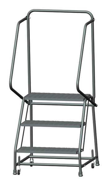 Ballymore 58 1/2 in H Steel Rolling Ladder, 3 Steps, 450 lb Load Capacity H326X